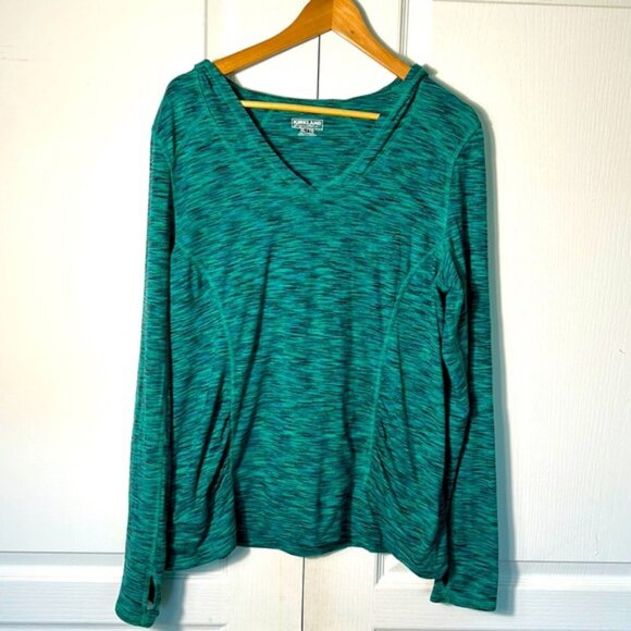 KIRKLAND SIGNATURE GREEN WOMEN WORKOUT HOODIE IN SIZE XL - Picture 1 of 5